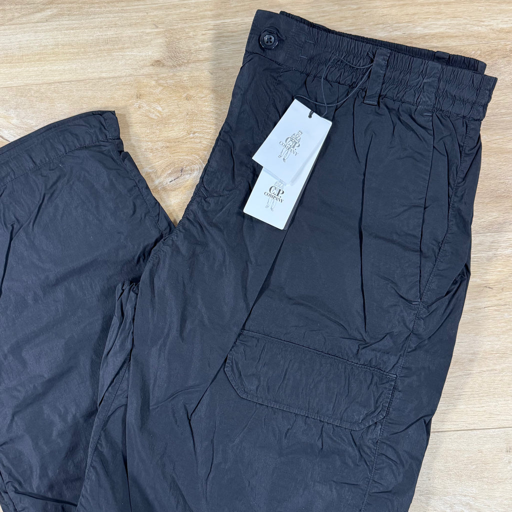 C.P. Company Chrome-R Regular Lens Cargo Pants in Black