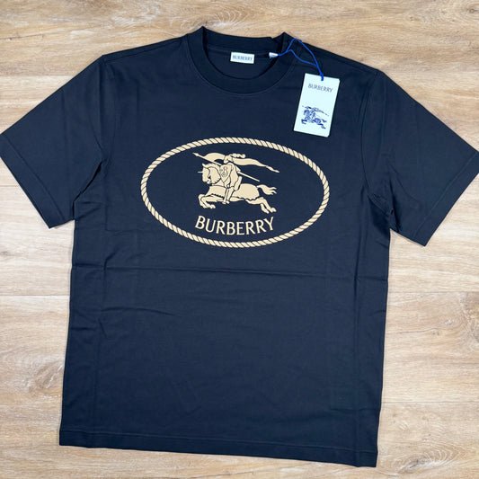 Burberry Knight Stamp Cotton T-Shirt in Black