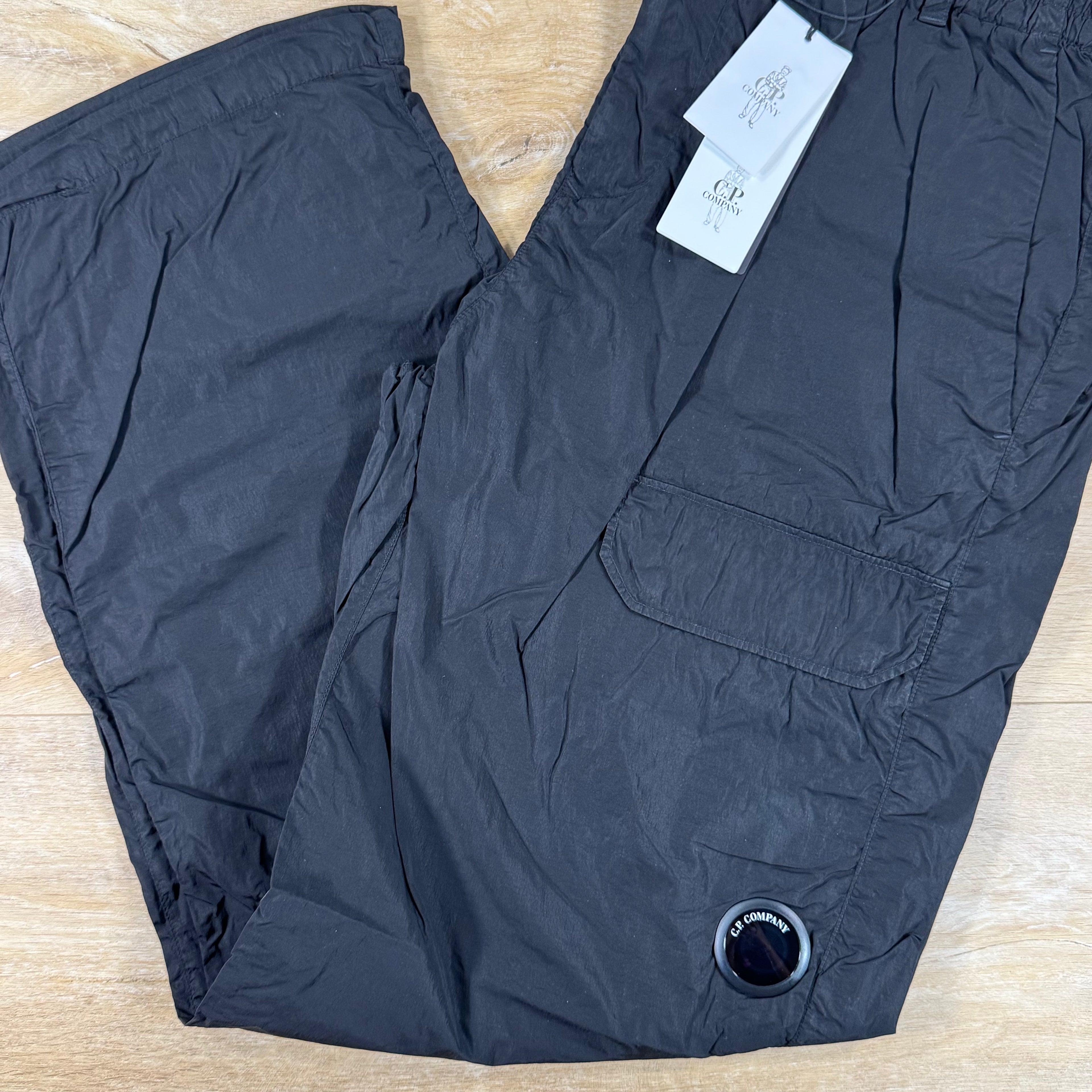 C.P. Company Chrome-R Regular Lens Cargo Pants in Black