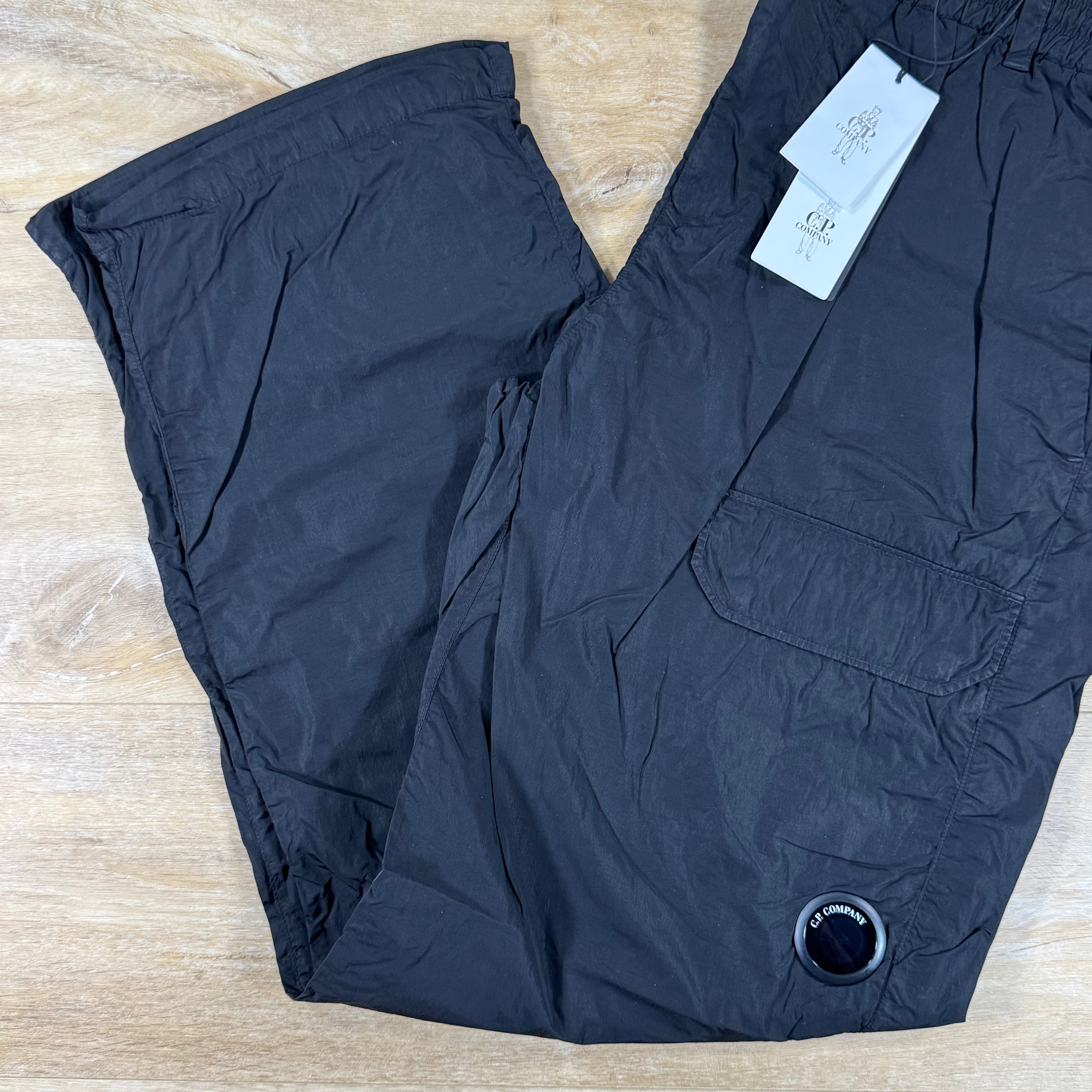 C.P. Company Chrome-R Regular Lens Cargo Pants in Black