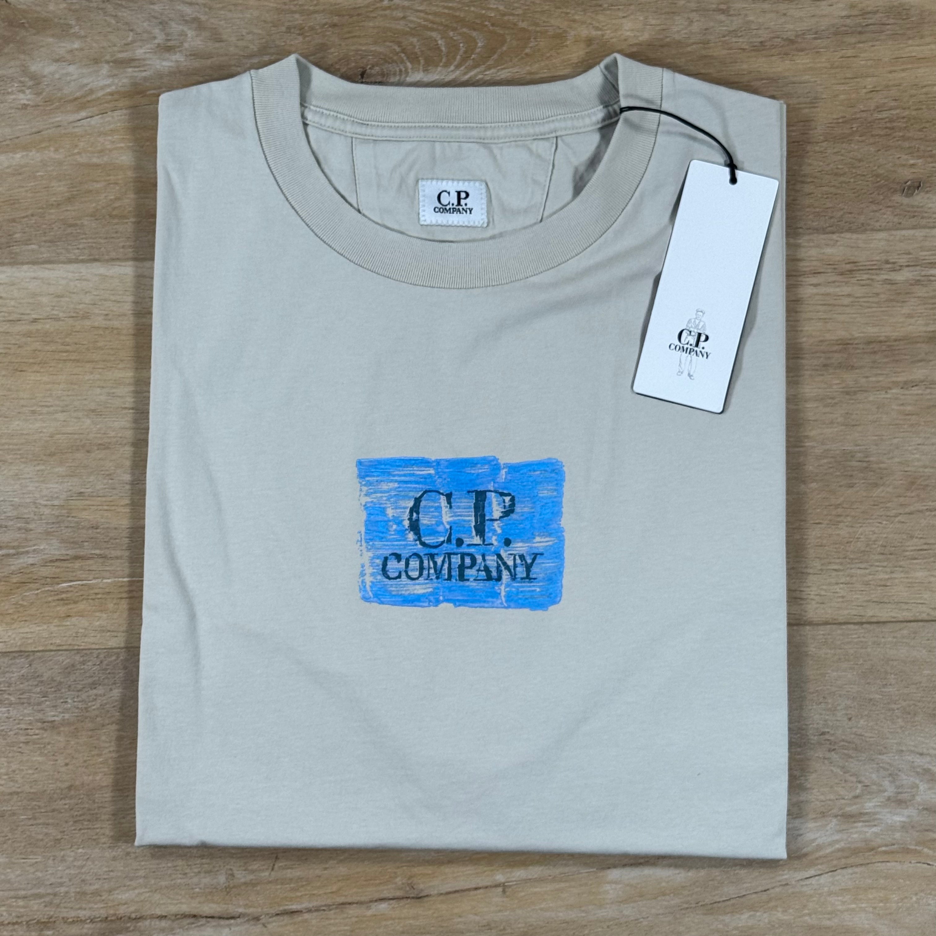 C.P. Company 30/1 Jersey Graphics T-Shirt in Silver Birch