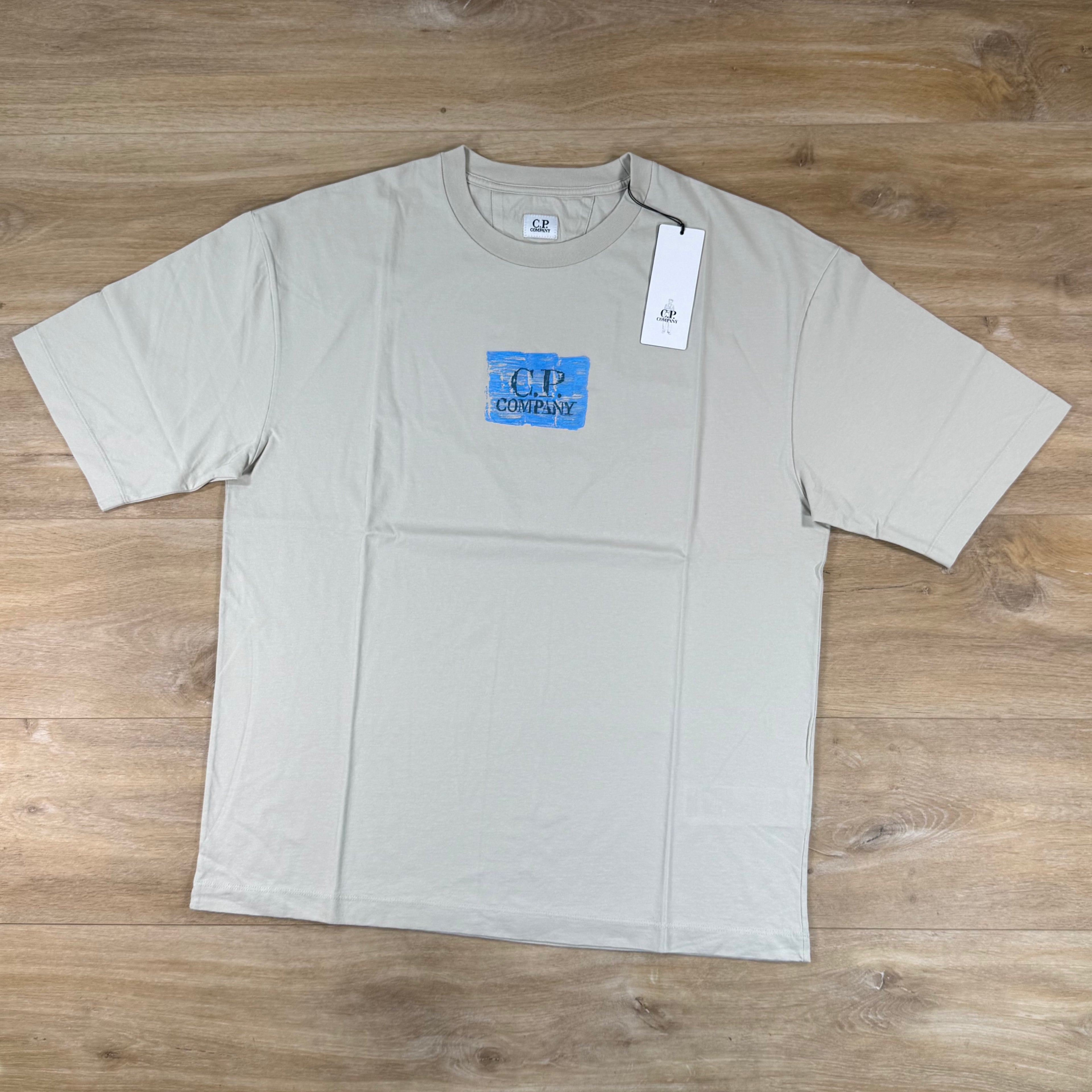 C.P. Company 30/1 Jersey Graphics T-Shirt in Silver Birch