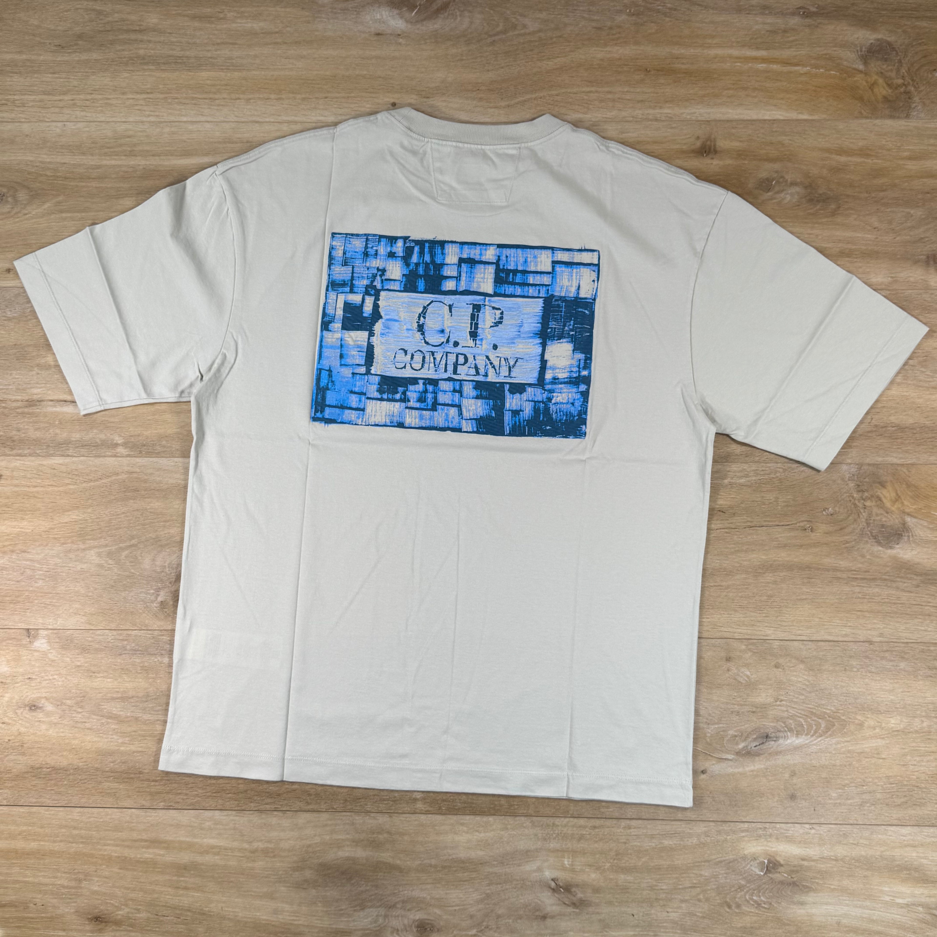 C.P. Company 30/1 Jersey Graphics T-Shirt in Silver Birch