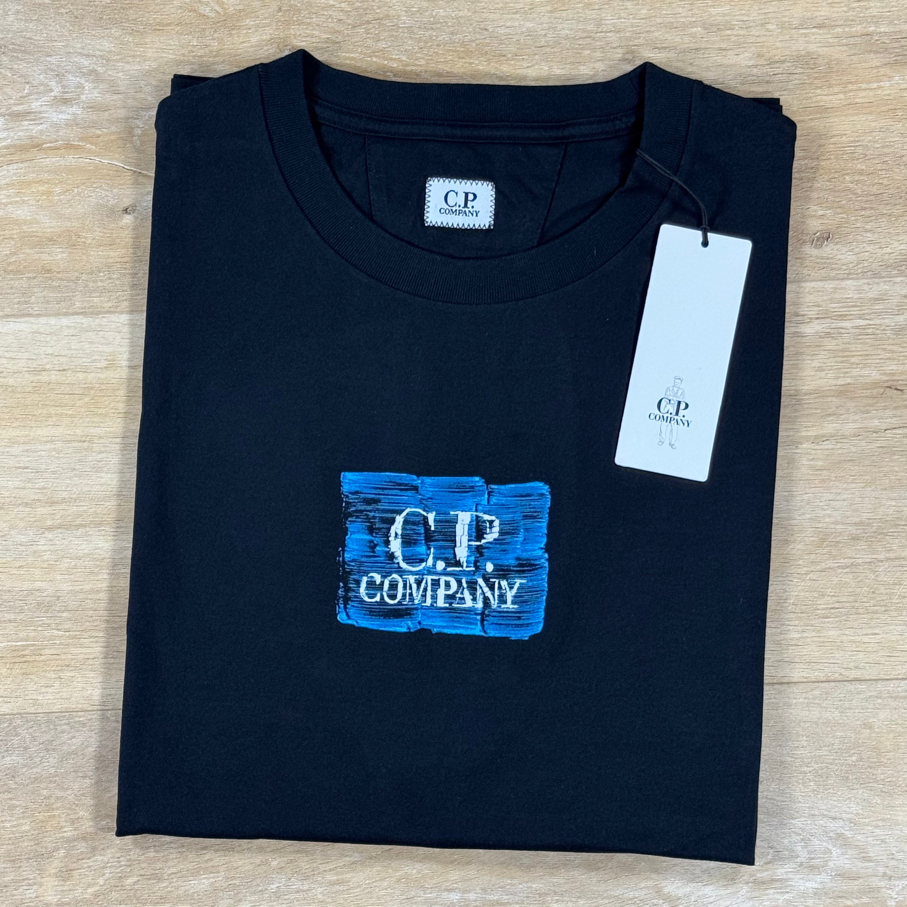 C.P. Company 30/1 Jersey Graphics T-Shirt in Black