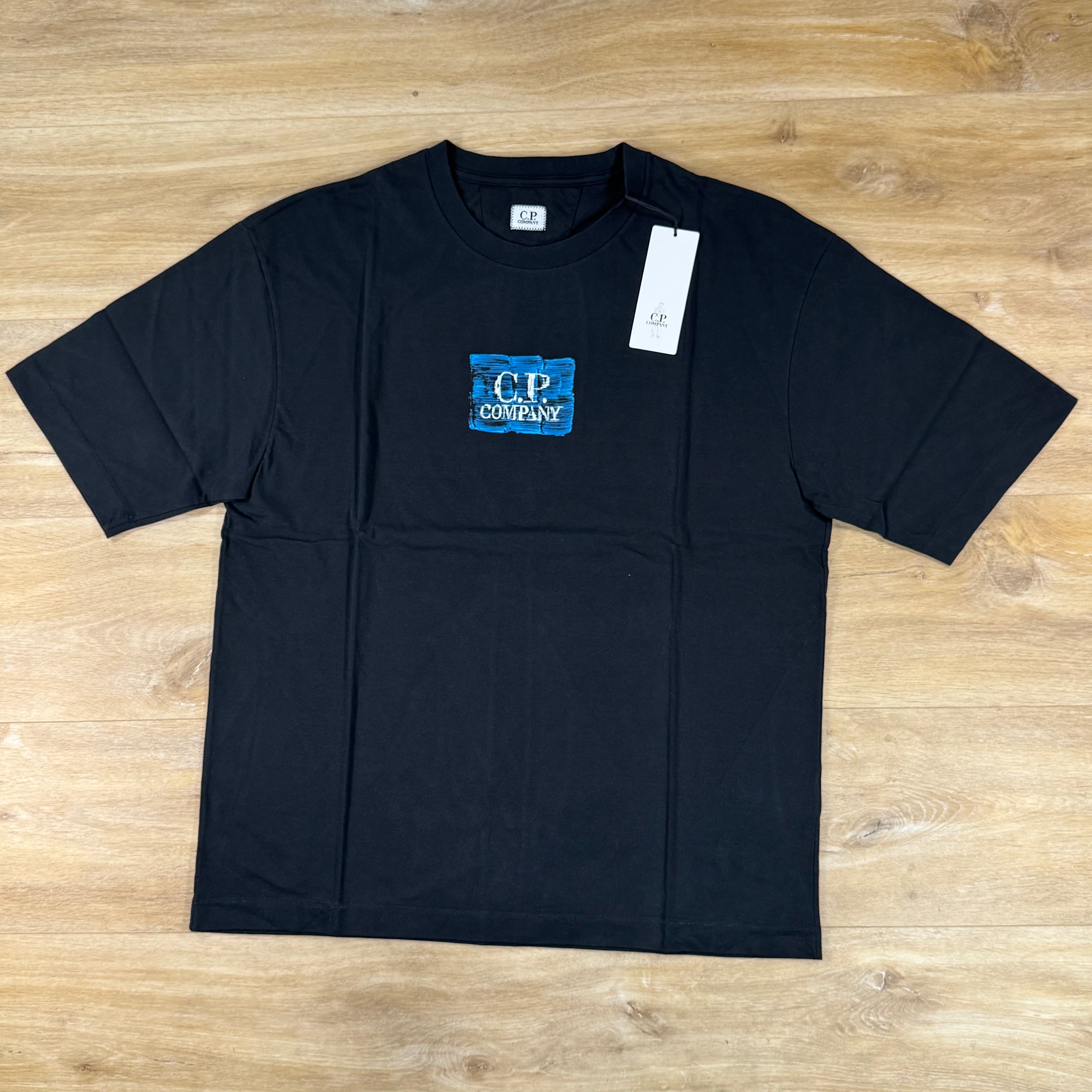 C.P. Company 30/1 Jersey Graphics T-Shirt in Black