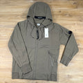 C.P. Company Diagonal Raised Zipped Lens Hoodie in Fallen Rock - Beige
