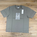 C.P. Company Mercerized Jersey Twisted Chest Logo T-Shirt in Fallen Rock - Beige