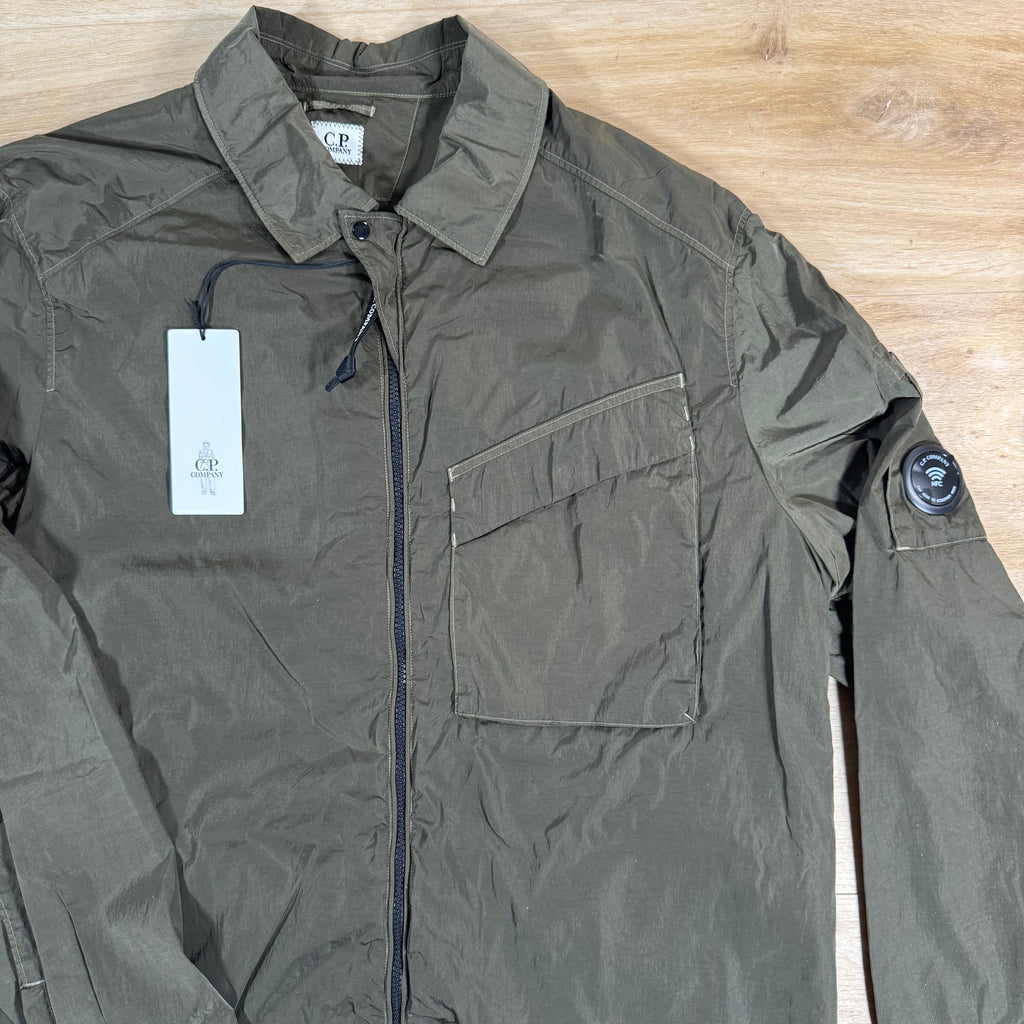 C.P. Company Chrome-R Chest Pocket Lens Overshirt in Ivy Green