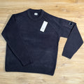 C.P. Company Chenille Cotton Lens Crewneck Sweater in Navy