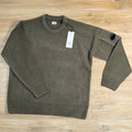 C.P. Company Chenille Cotton Lens Crewneck Sweater in Ivy Green