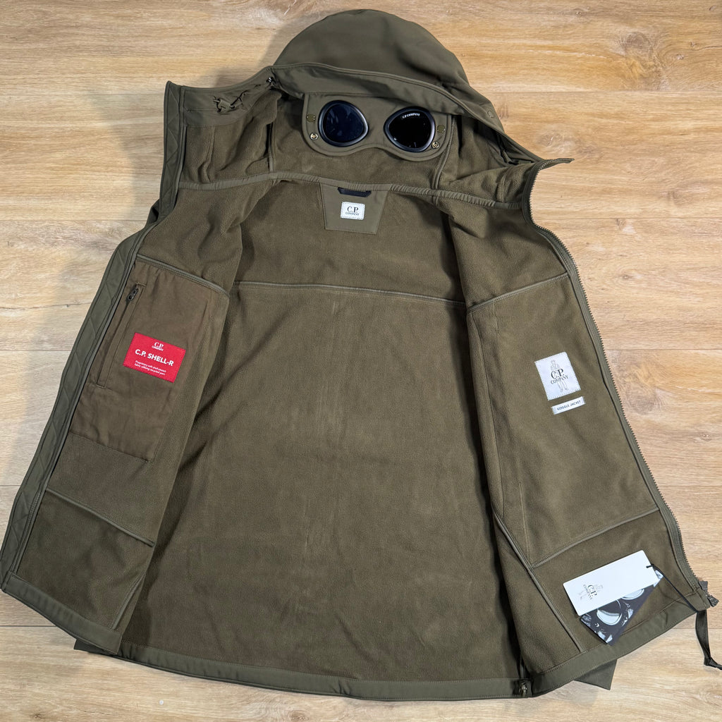 C.P. Company Shell-R Goggle Jacket in Ivy Green