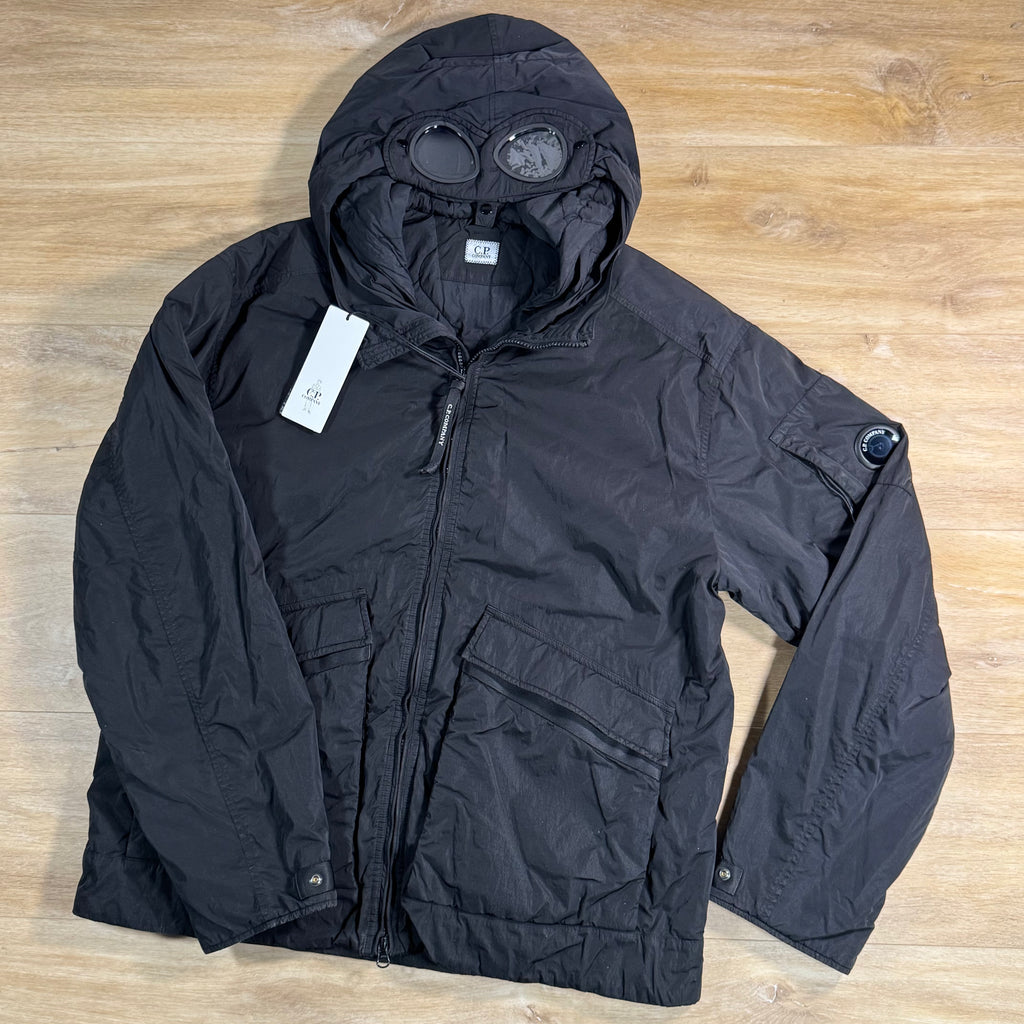 C.P. Company Heavy Chrome-R Padded Goggle Jacket in Black