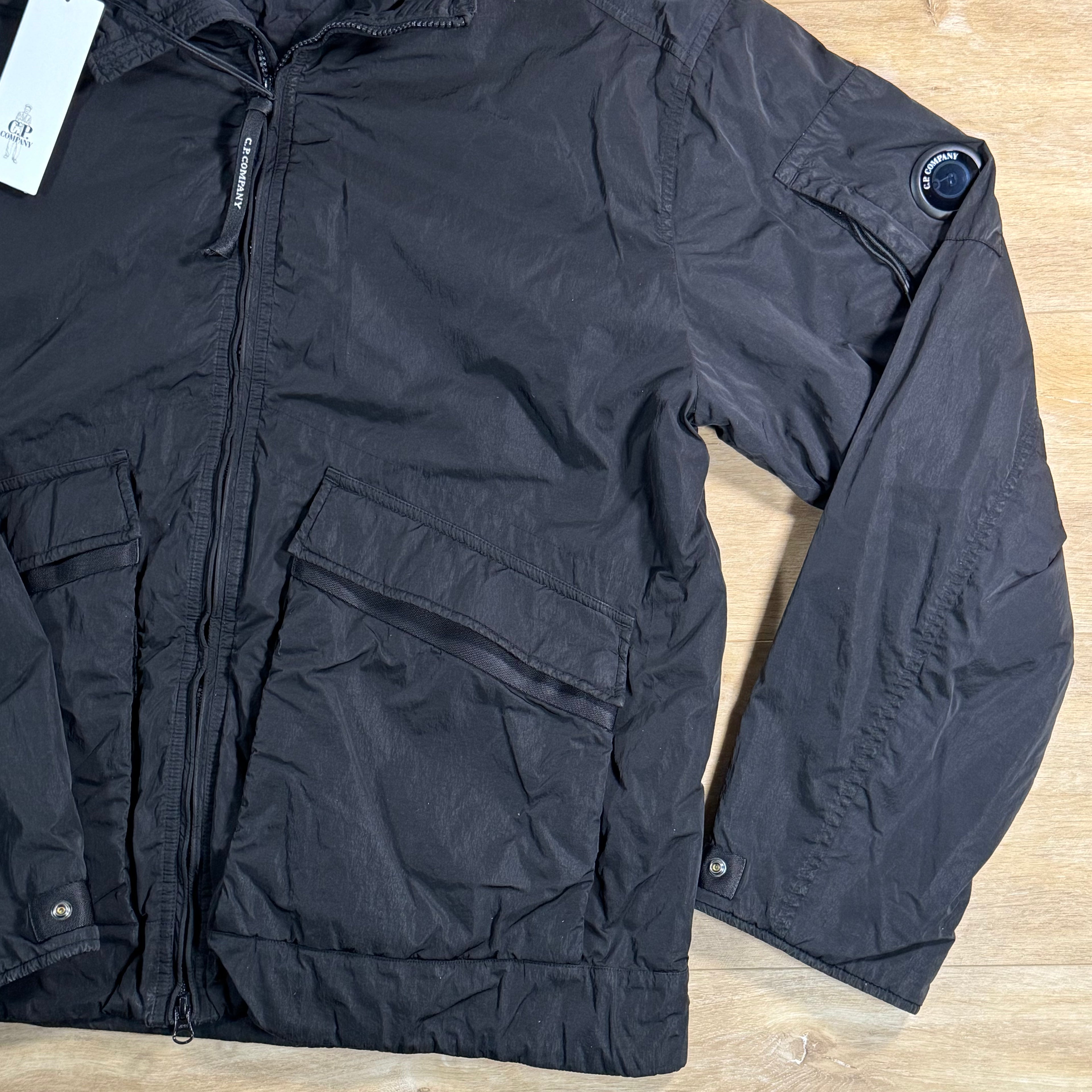 C.P. Company Heavy Chrome-R Padded Goggle Jacket in Black