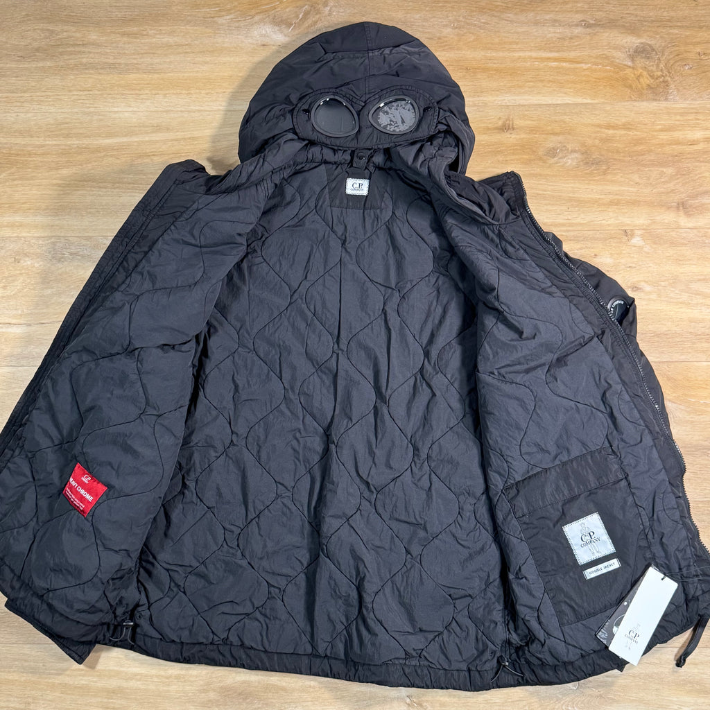 C.P. Company Heavy Chrome-R Padded Goggle Jacket in Black