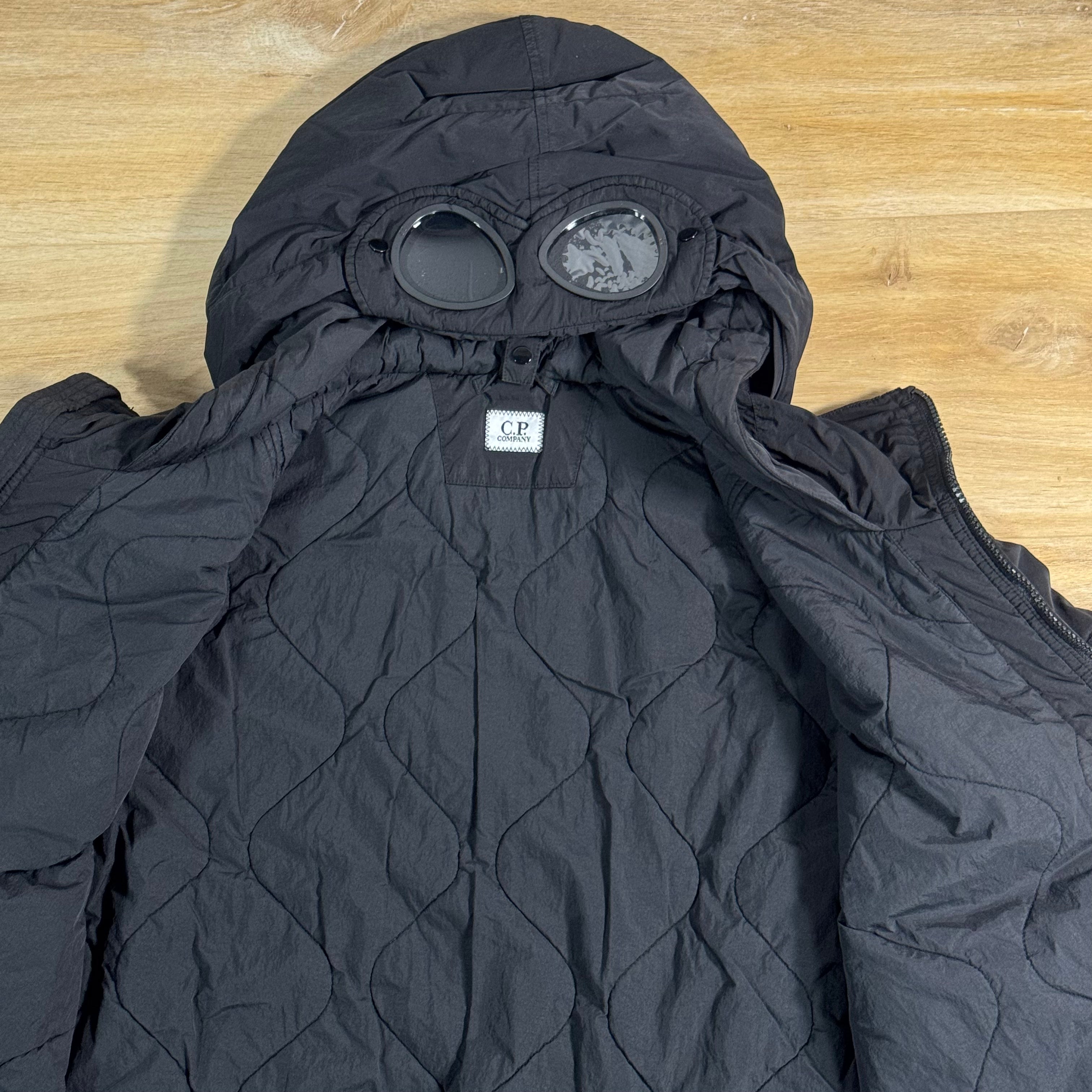 C.P. Company Heavy Chrome-R Padded Goggle Jacket in Black