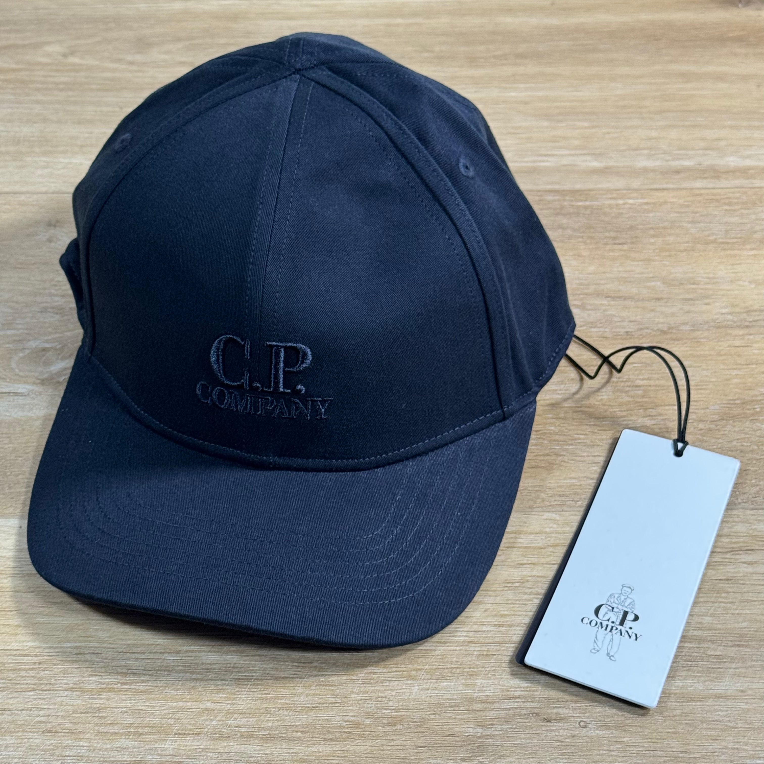 C.P. Company Gabardine Logo Cap in Navy