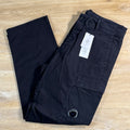 C.P. Company Stretch Sateen Lens Cargo Pants in Black