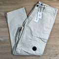 C.P. Company Stretch Sateen Lens Cargo Pants in Silver Birch