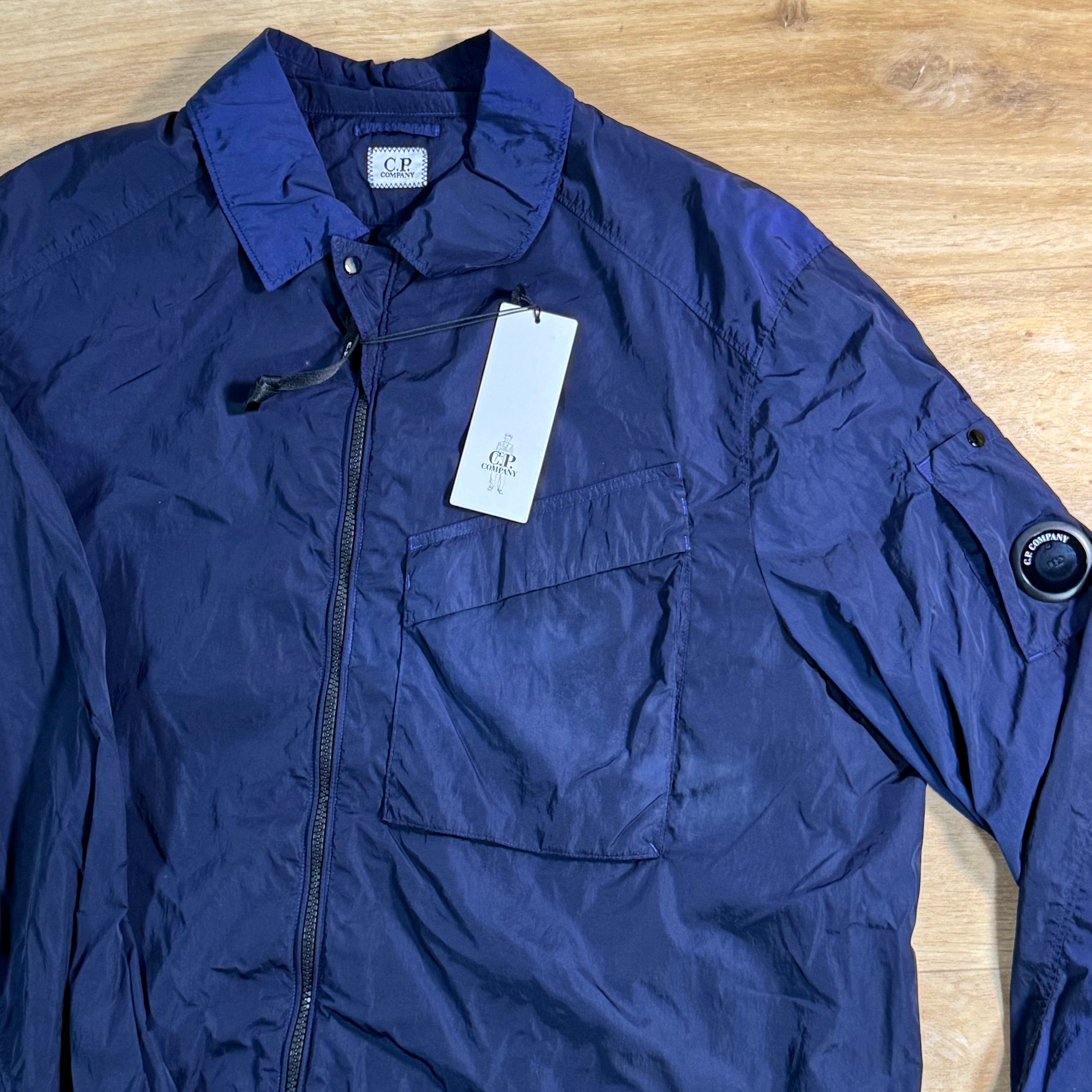 C.P. Company Chrome-R Chest Pocket Lens Overshirt in Peacoat - Blue