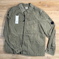 C.P. Company Chrome-R Chest Pocket Lens Overshirt in Fallen Rock - Beige