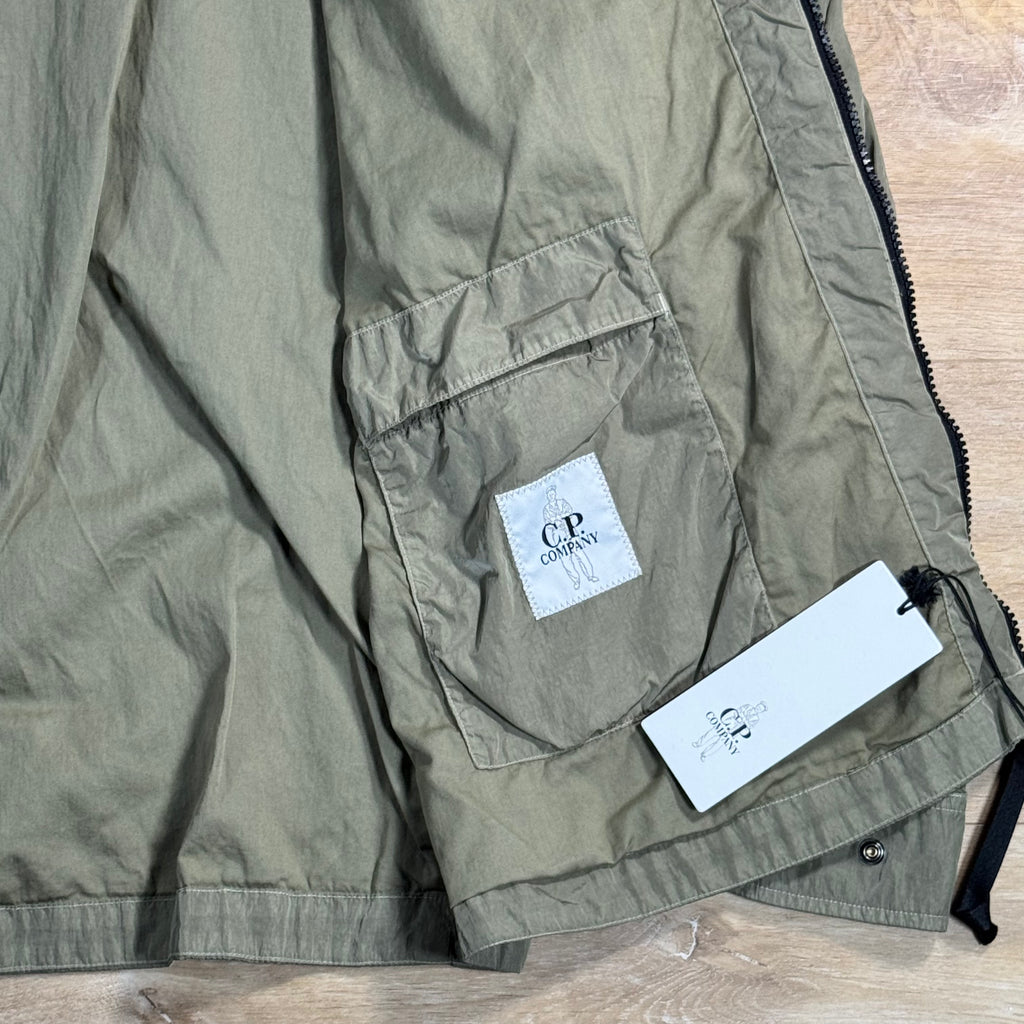 C.P. Company Chrome-R Chest Pocket Lens Overshirt in Fallen Rock - Beige