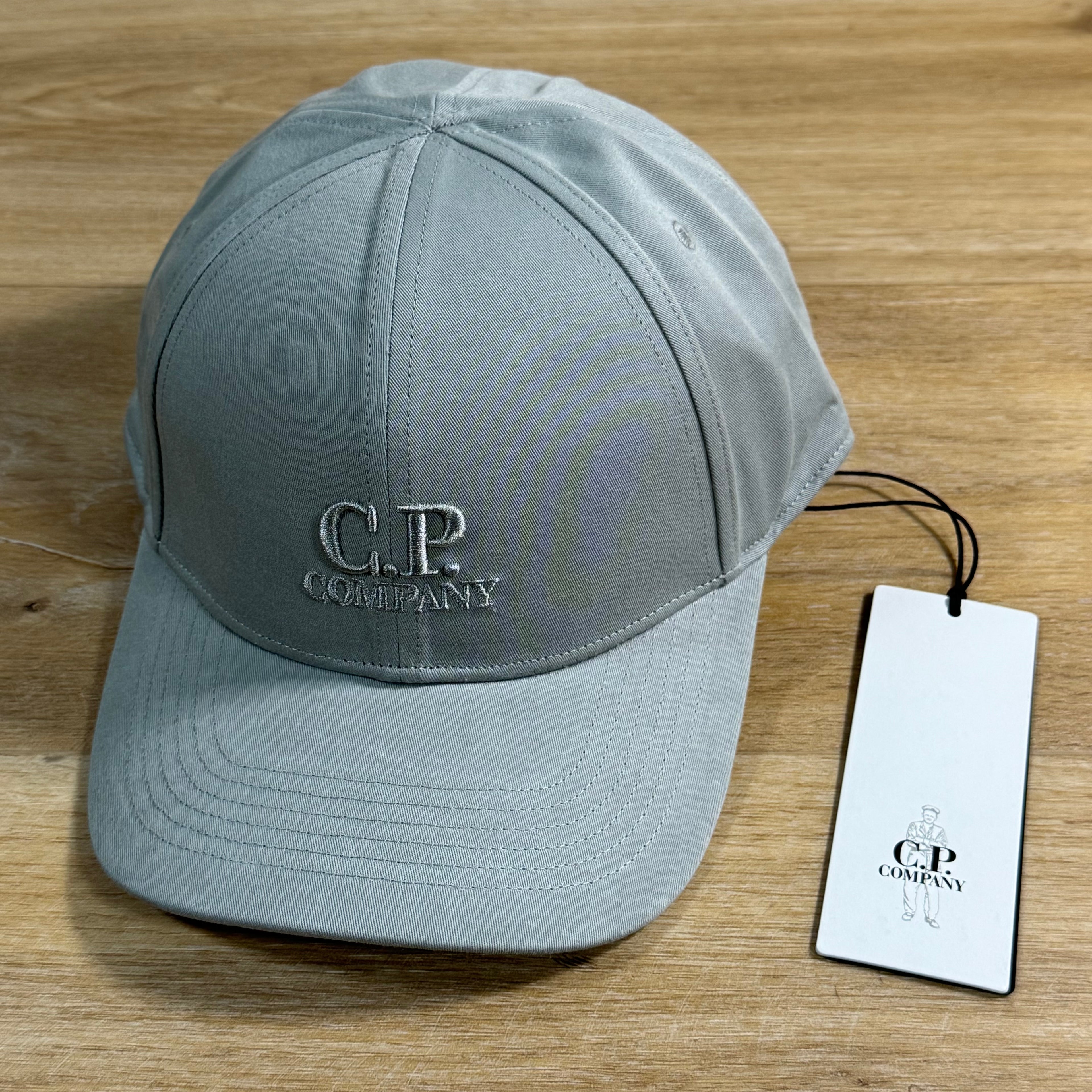 C.P. Company Gabardine Logo Cap in Flint Grey