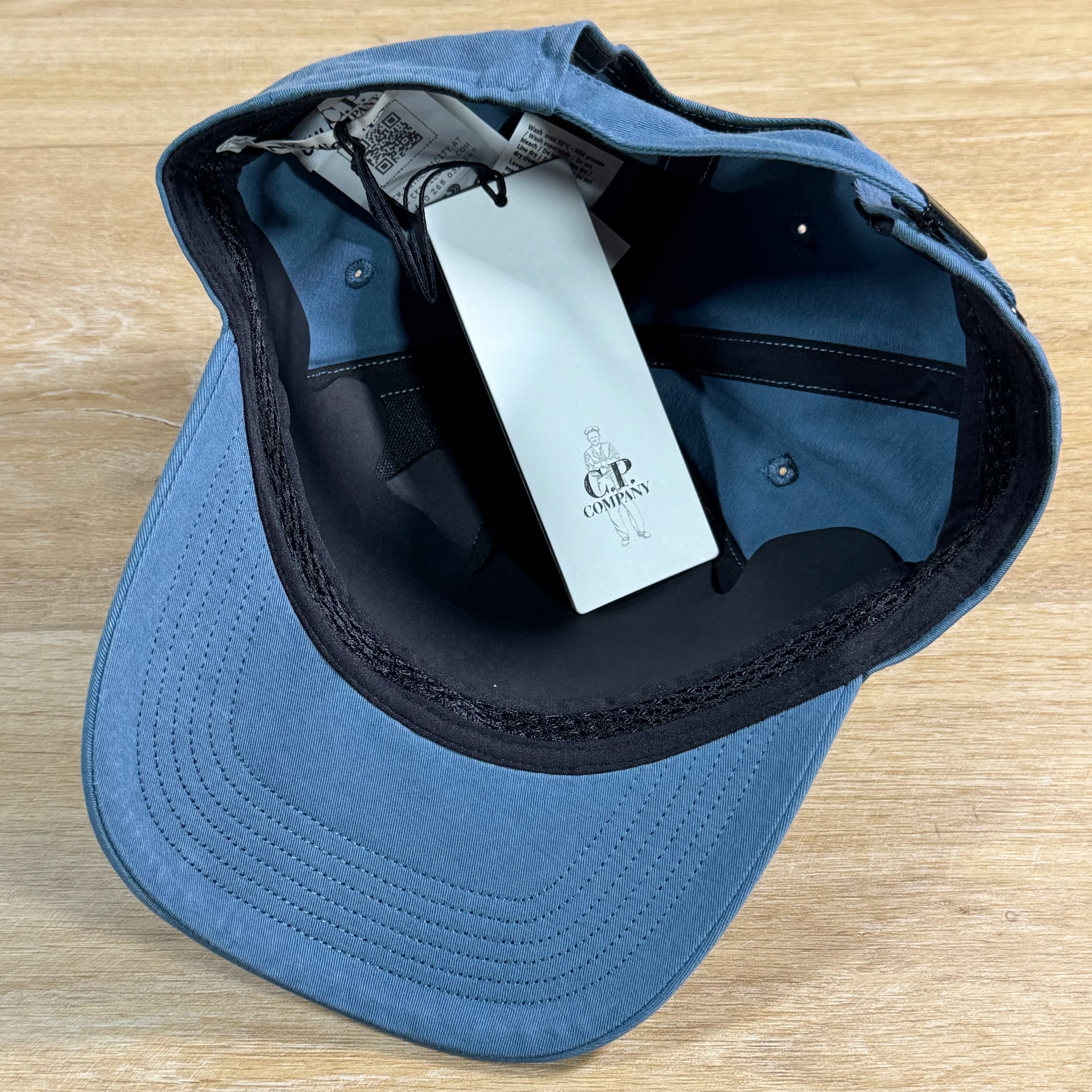 C.P. Company Gabardine Logo Cap in Orion Blue