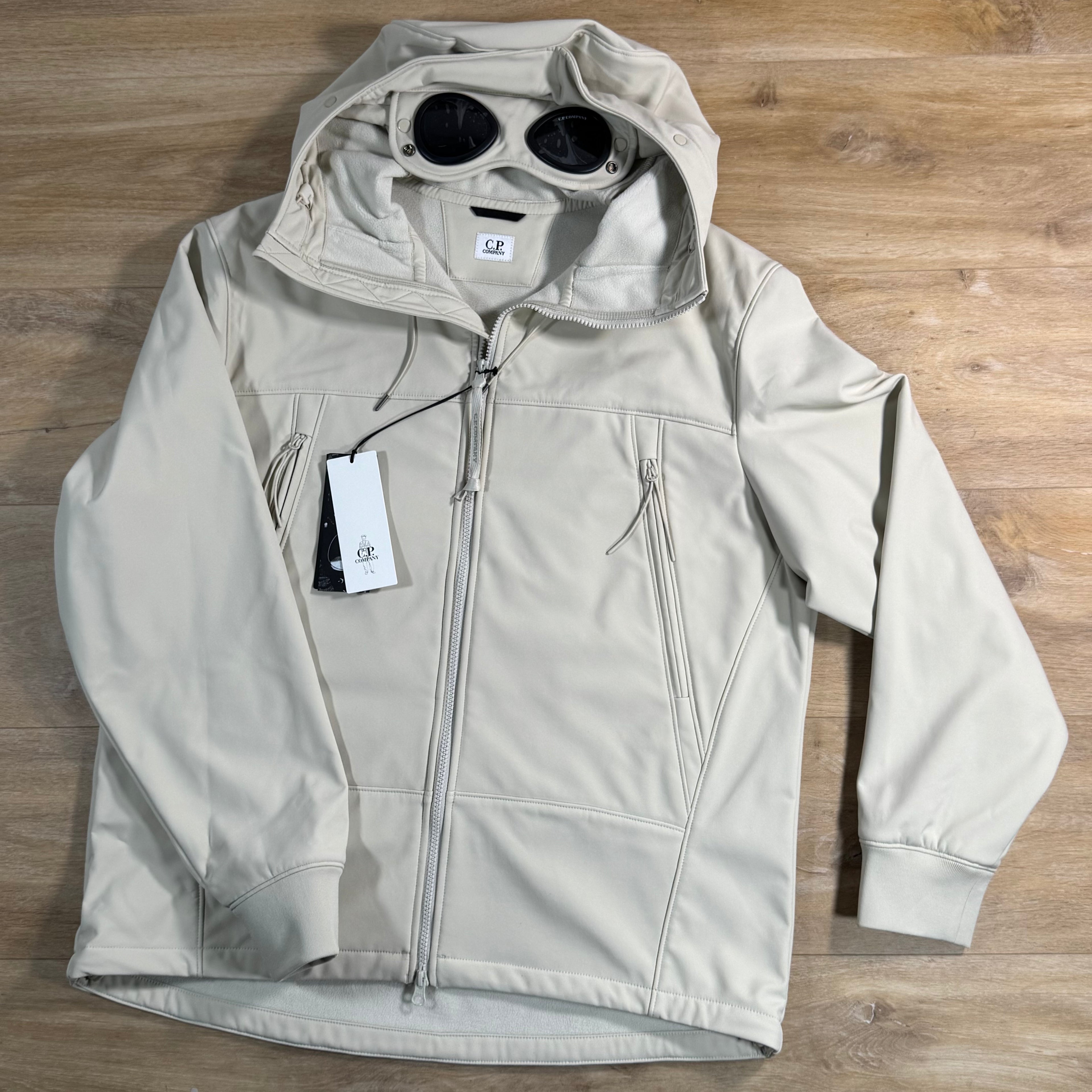 C.P. Company Shell-R Goggle Jacket in Silver Birch