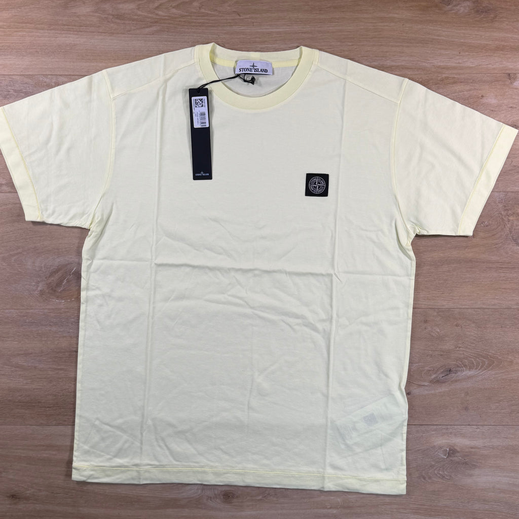 Stone Island Patch Logo T-Shirt in Pastel Yellow