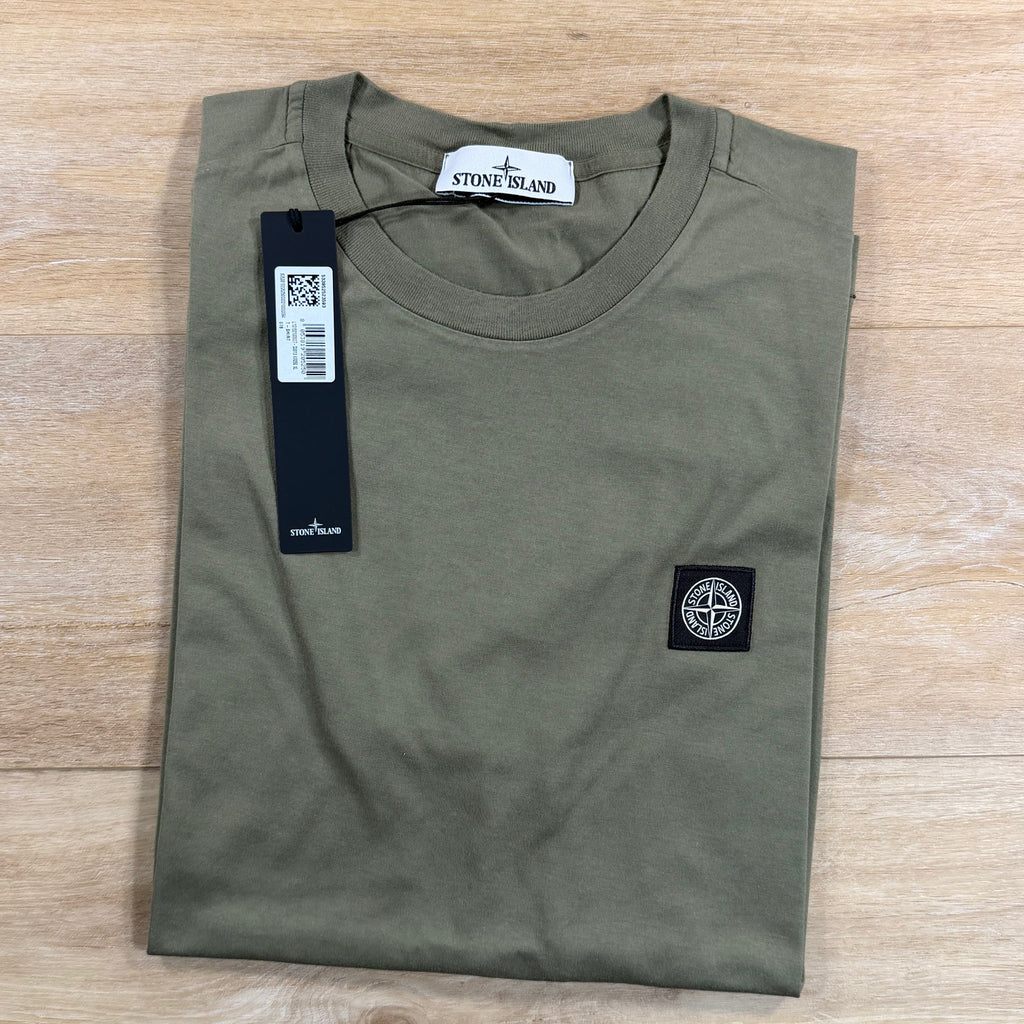 Stone Island Patch Logo T-Shirt in Military Green