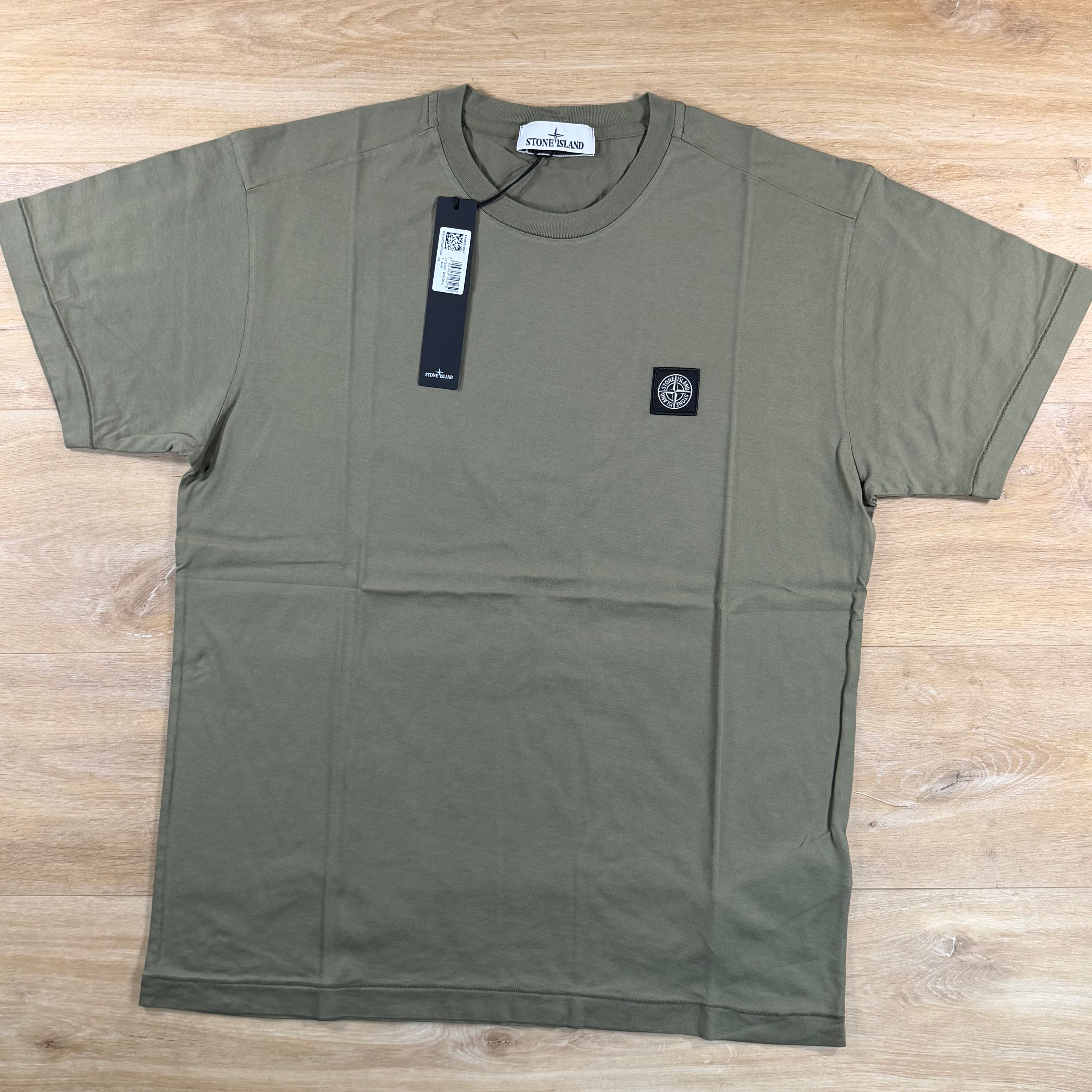 Stone Island Patch Logo T-Shirt in Military Green