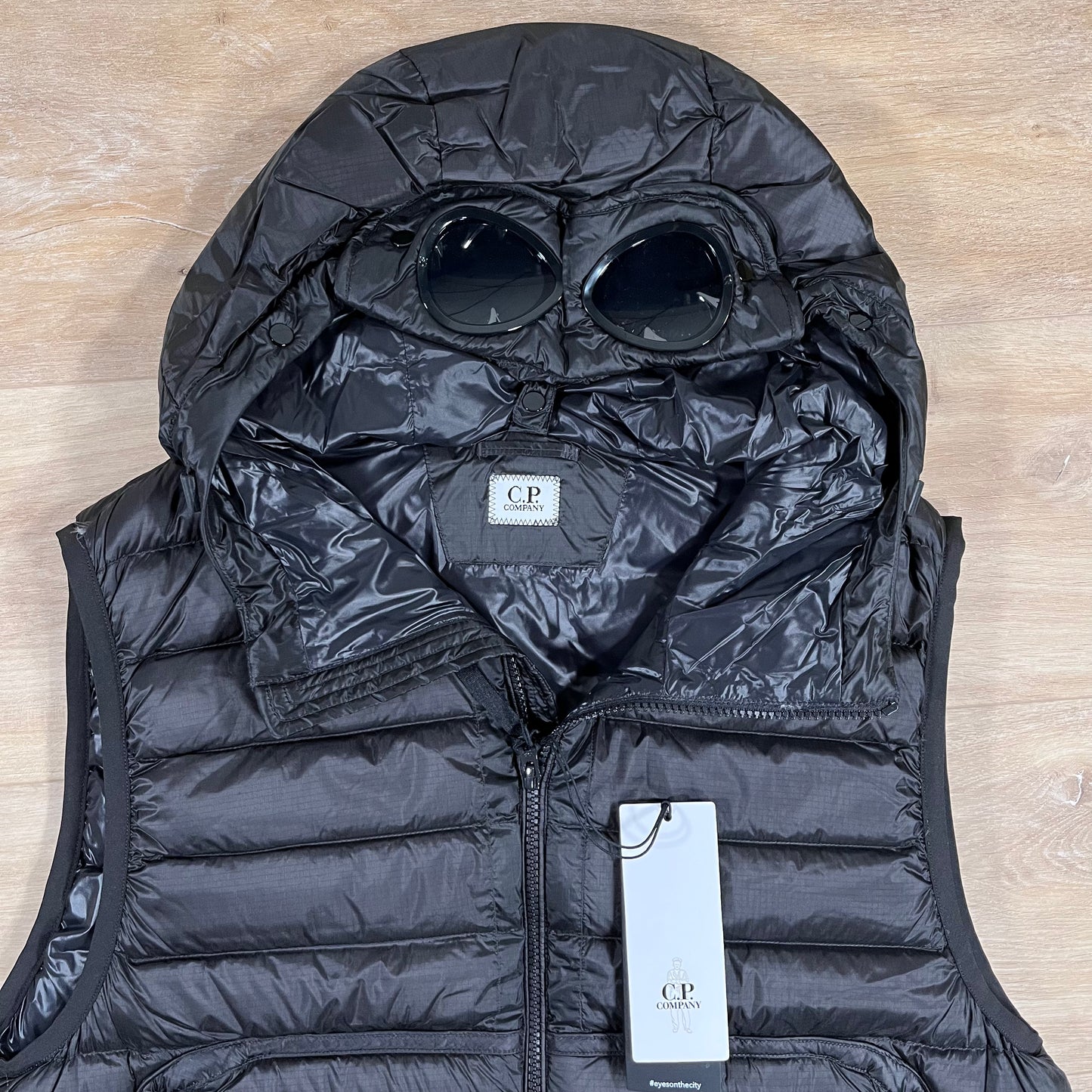 C.P. Company D.D. Shell Goggle Down Gilet in Black