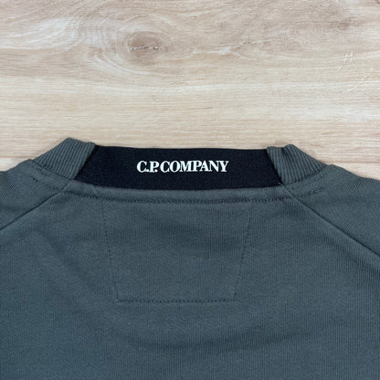 C.P. Company Diagonal Raised Fleece Crewneck Lens Sweatshirt in Dark Shadow