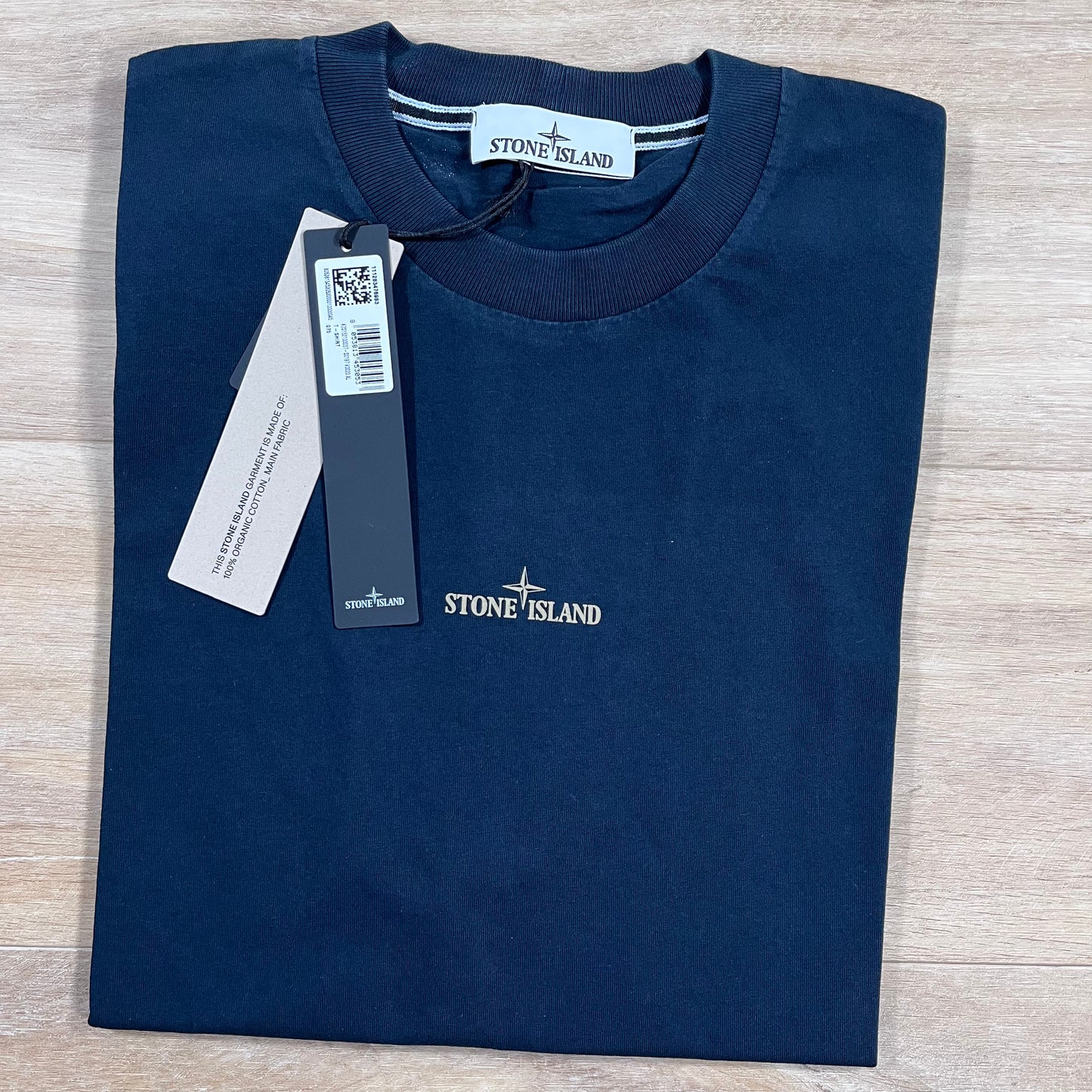 Stone Island 'Bleeding Numbers' Print T-Shirt in Navy Stone Island 'Bleeding Numbers' Print T-Shirt in Navy