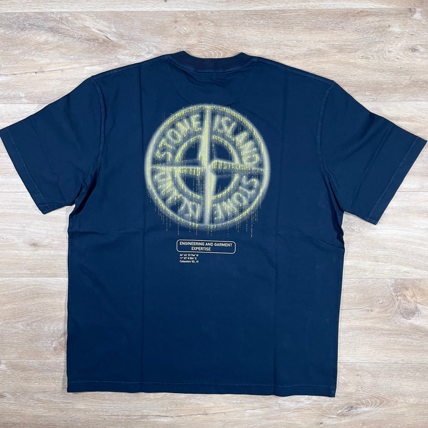 Stone Island 'Bleeding Numbers' Print T-Shirt in Navy