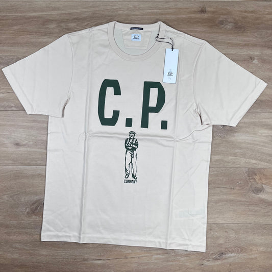 C.P. Company Mercerized 30/2 Jersey Sailor T-Shirt in Pistachio Shell