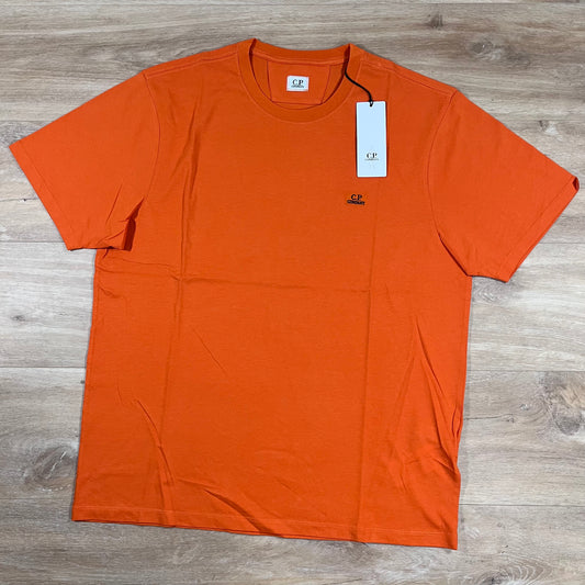 C.P. Company Logo Patch T-Shirt in Russet Orange