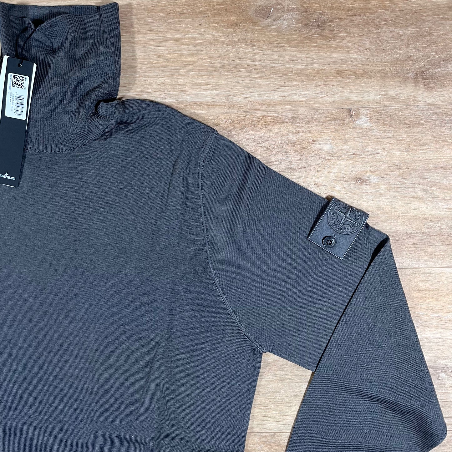 Stone Island Ghost Pure Light RWS Wool Turtleneck Jumper in Dark Grey