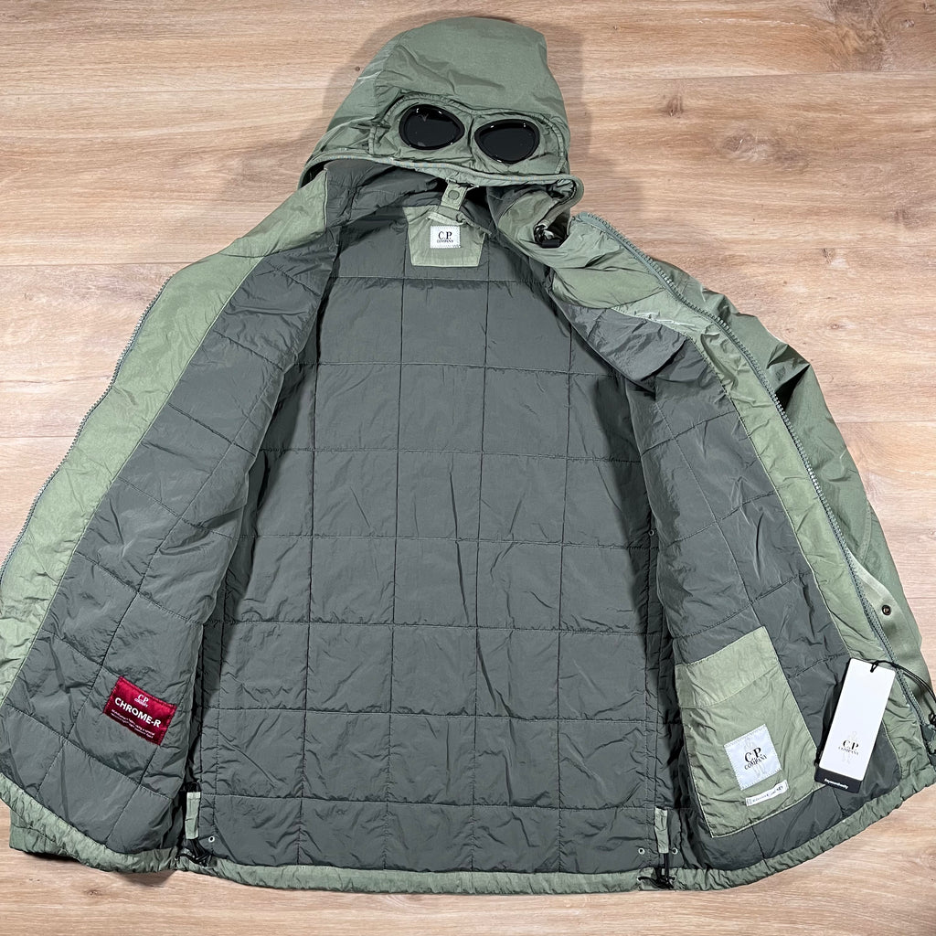 C.P. Company Chrome-R Padded Goggle Jacket in Seagrass - Green