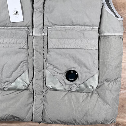 C.P. Company Eco-Chrome R Mixed Down Lens Gilet in London Fog - Grey