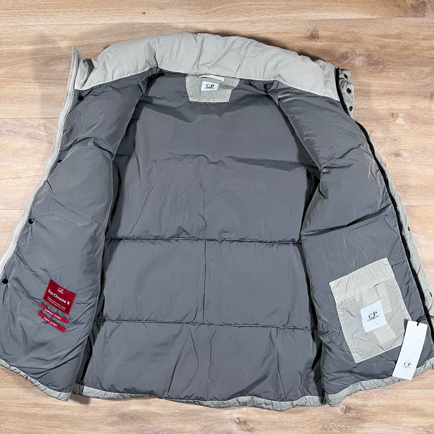 C.P. Company Eco-Chrome R Mixed Down Lens Gilet in London Fog - Grey