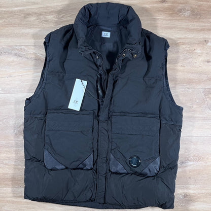 C.P. Company Eco-Chrome R Mixed Down Lens Gilet in Black
