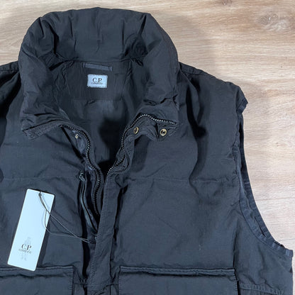 C.P. Company Eco-Chrome R Mixed Down Lens Gilet in Black