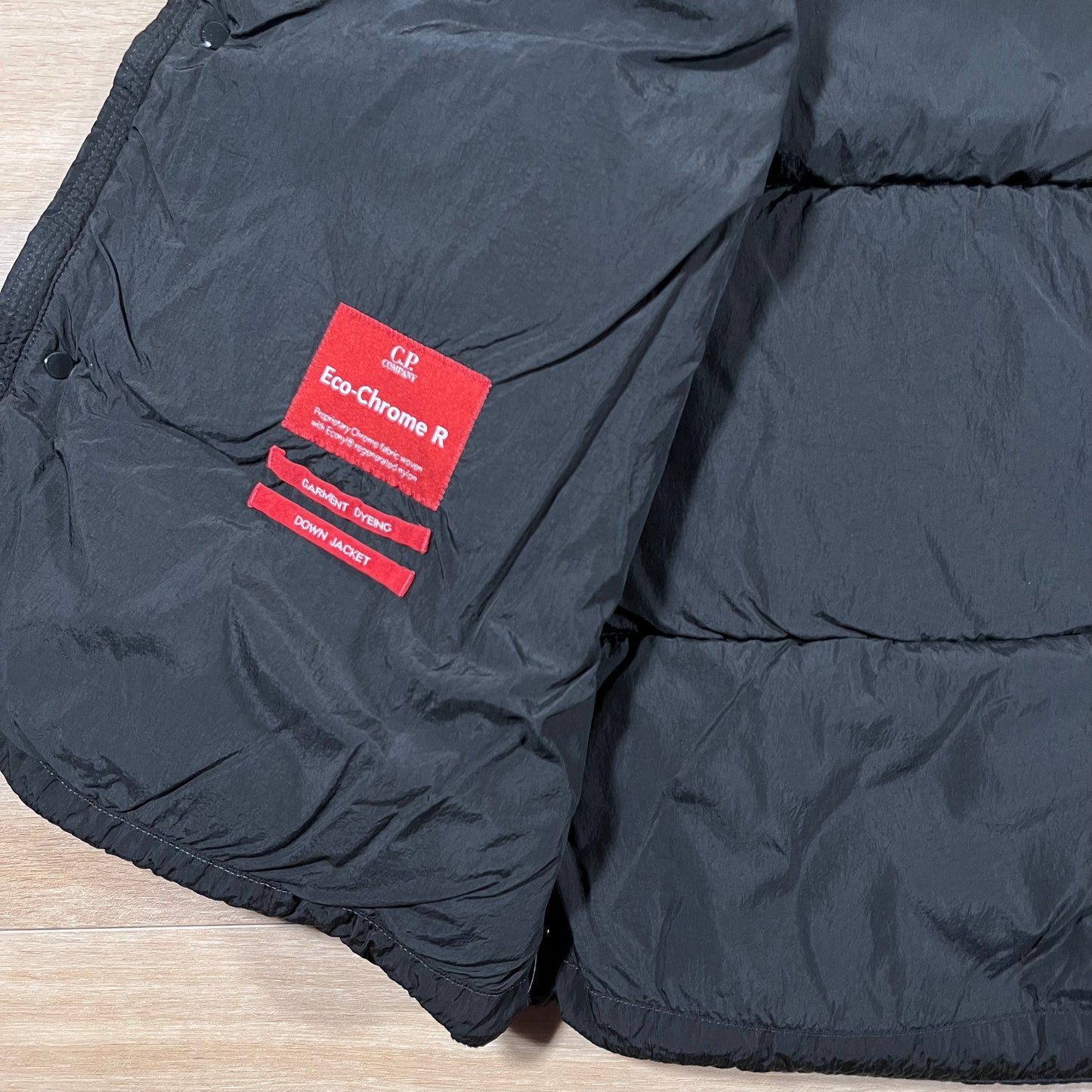 C.P. Company Eco-Chrome R Mixed Down Lens Gilet in Black