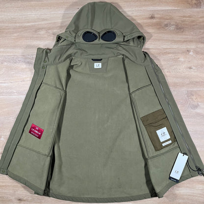 C.P. Company Shell-R Goggle Gilet in Elmwood Green