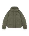 Lyle & Scott Hooded Puffer Jacket in Khaki Ash