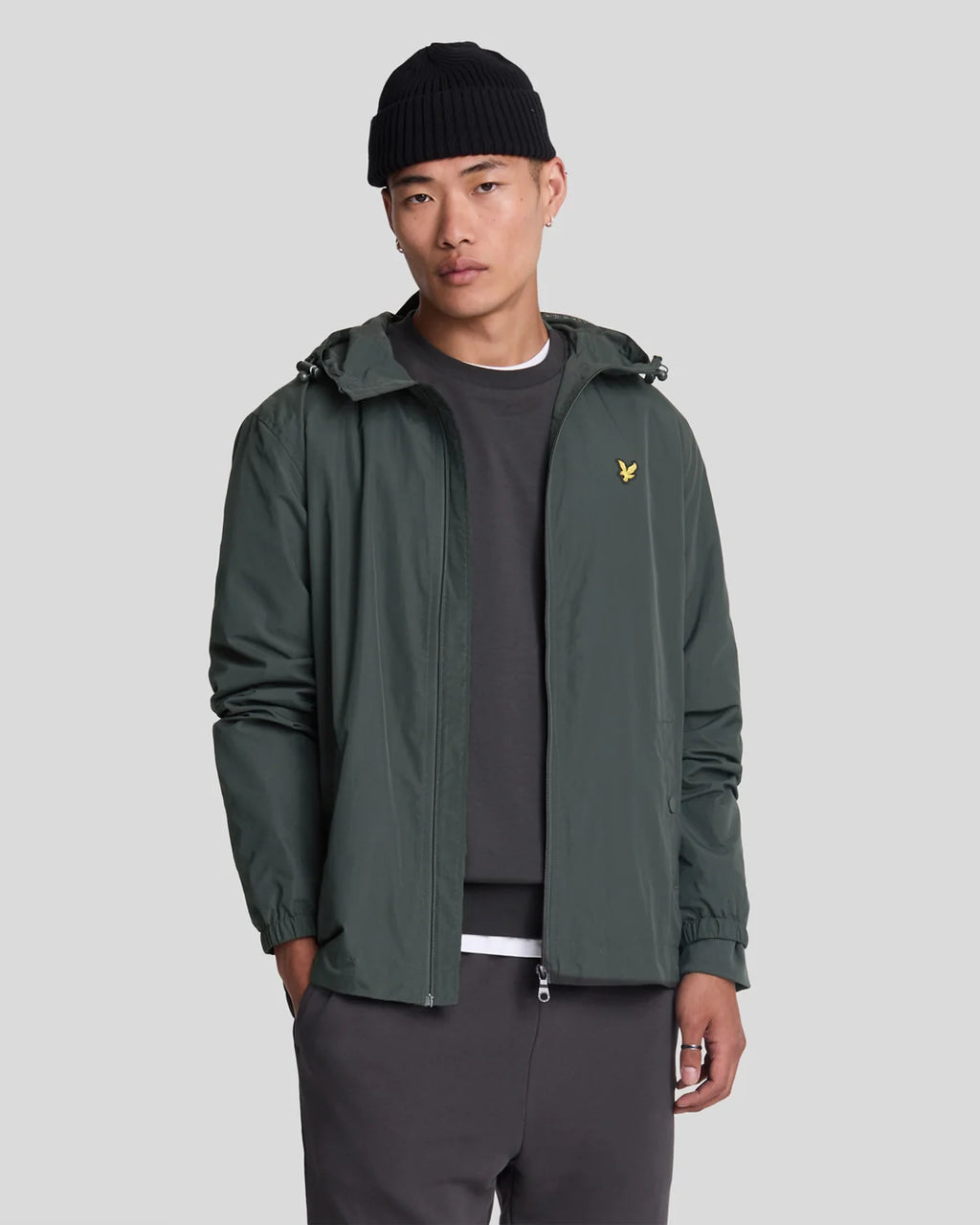 Lyle & Scott Water Resistant Hooded Jacket in Gunmetal