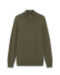 Lyle & Scott Cotton Merino 1/4 Zip Jumper in Khaki Ash