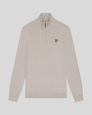 Lyle & Scott Cotton Merino 1/4 Zip Jumper in Cove