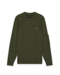 Lyle & Scott Rib Insert Crewneck Jumper in True Olive